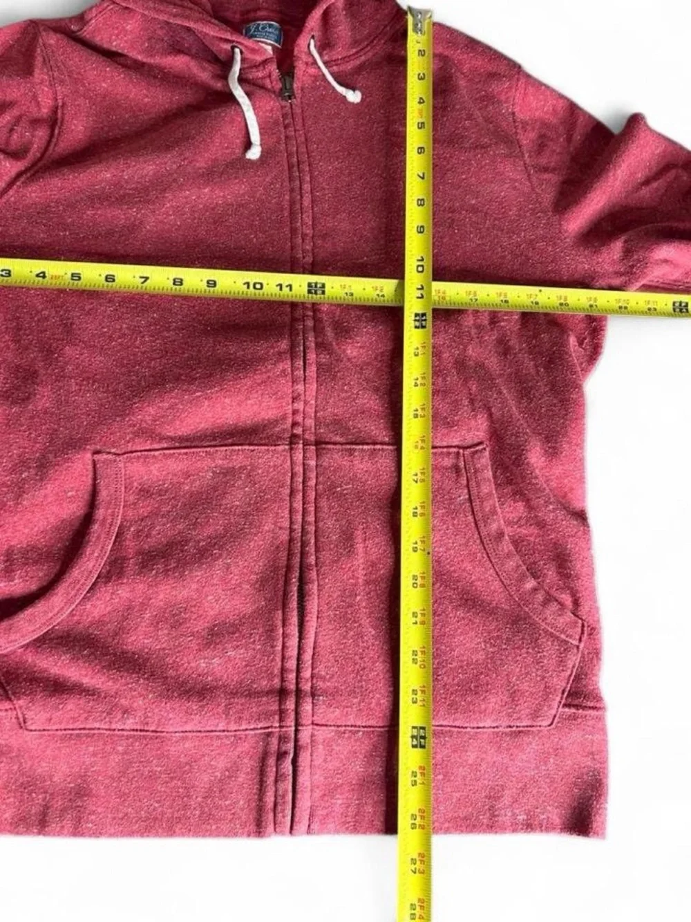 J. Crew heathered red marled texture vintage style hoodie